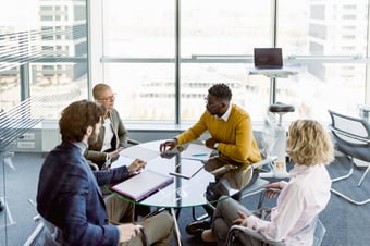 Fund managers in a meeting